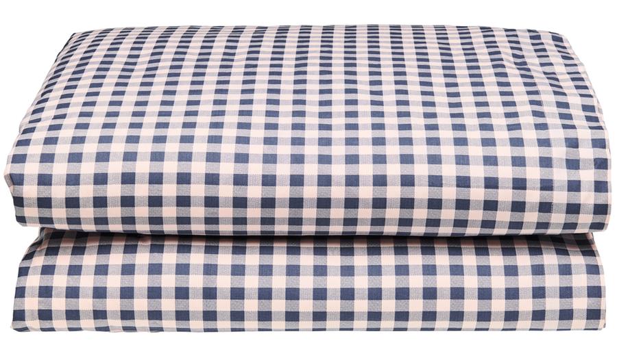 NAVY GINGHAM QUILT COVER CASTLE
