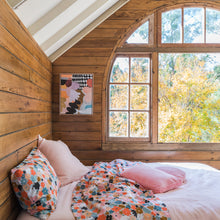 Sweet Pea Fitted Sheet by Castle. Blush Linen by Castle. Beautiful morning light