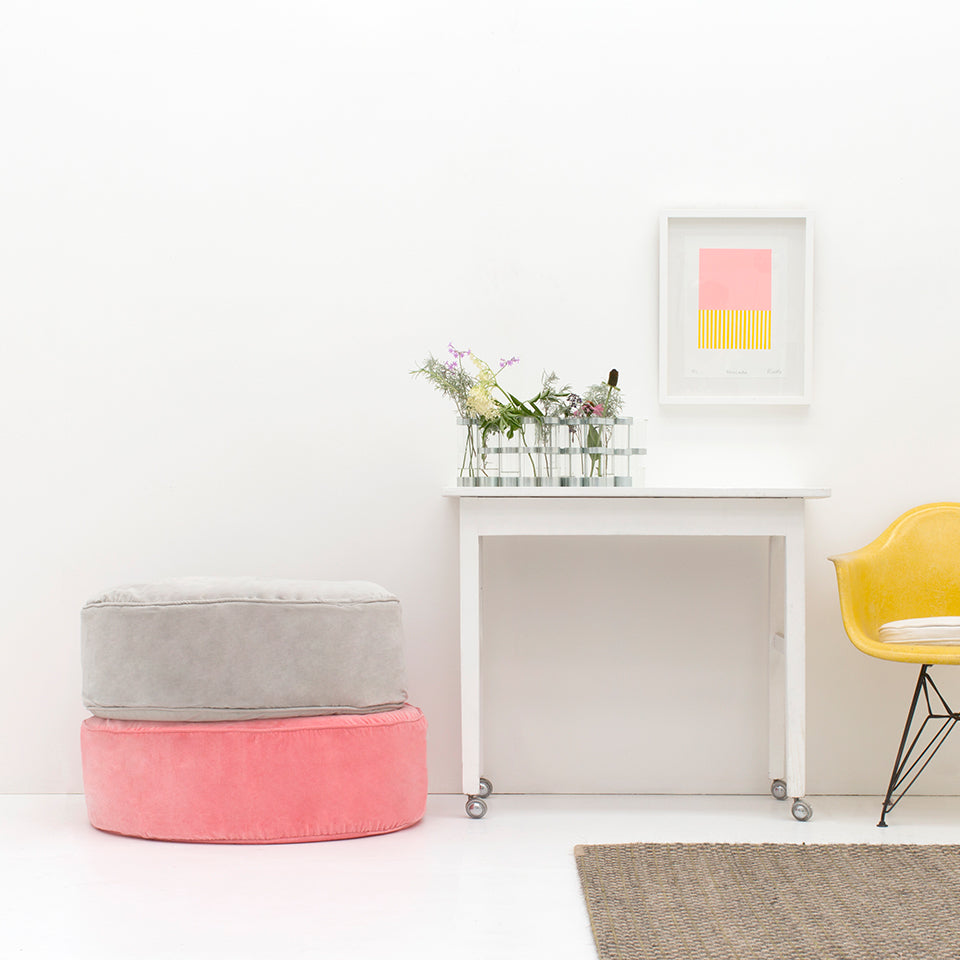 BABY PINK VELVET FLOOR CUSHION CASTLE