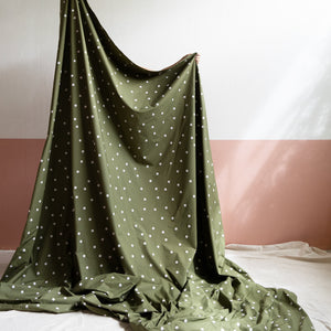 OLIVE RANDOM SPOT FITTED SHEET