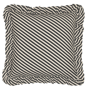 LICORICE STRIPE RUFFLE CUSHION