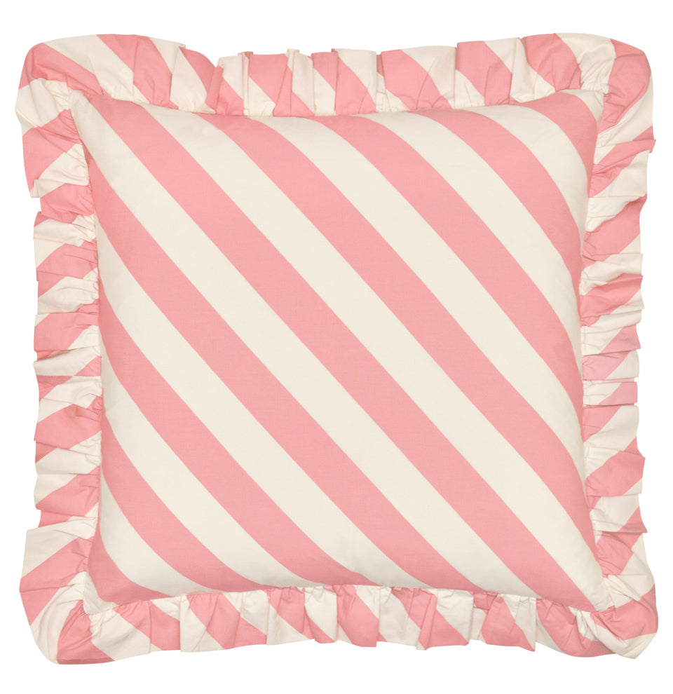 PEONY STRIPE RUFFLE CUSHION