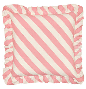 PEONY STRIPE RUFFLE CUSHION