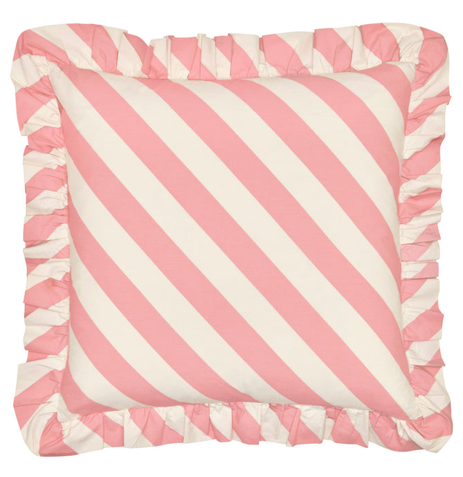PEONY STRIPE RUFFLE CUSHION