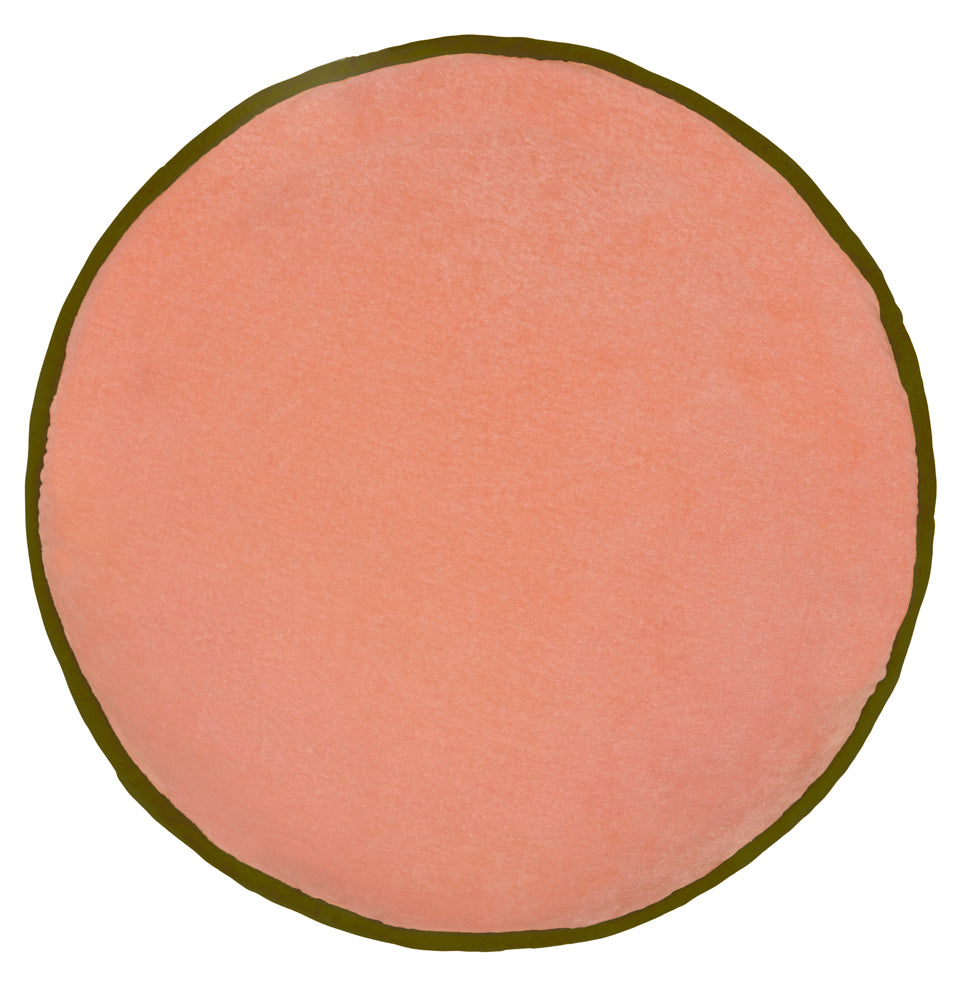 ROSE TRIM VELVET ROUND CUSHION