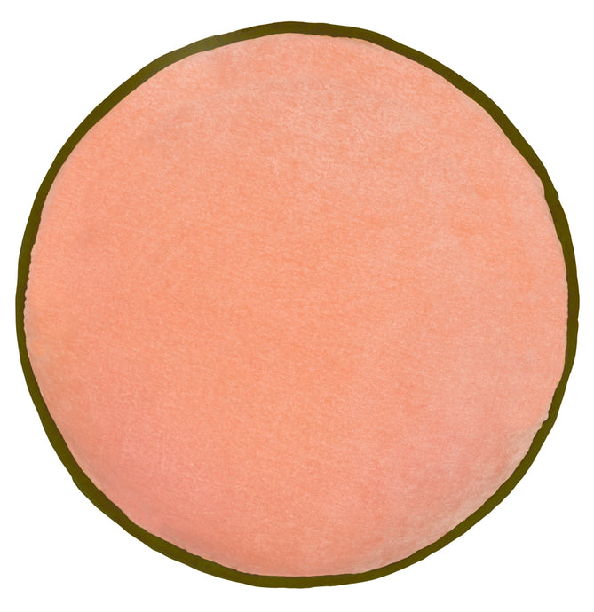 ROSE TRIM VELVET ROUND CUSHION