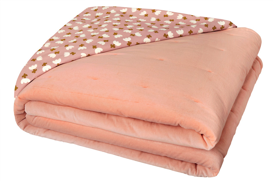 ROSY VELVET BEDSPREAD