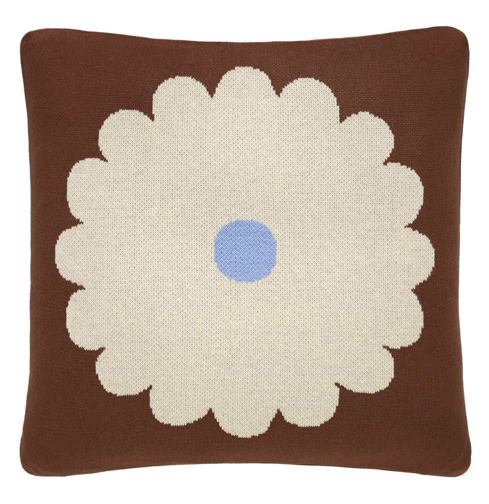 CHOCOLATE DAHLIA KNIT CUSHION
