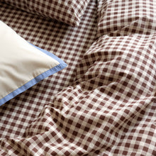 CHOCOLATE GINGHAM QUILT COVER
