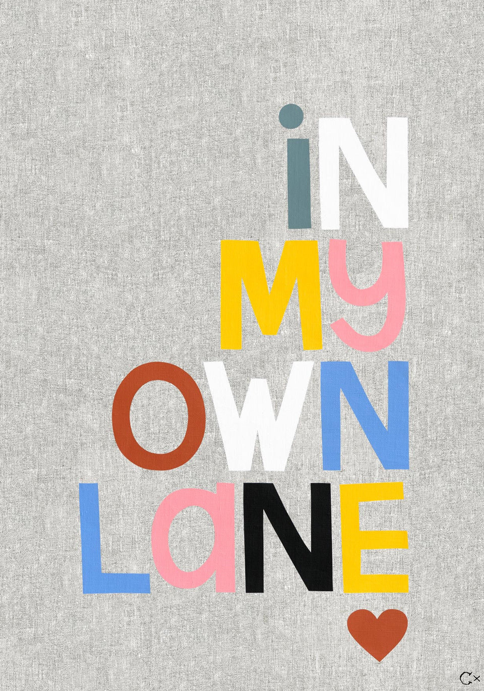 IN MY OWN LANE ART TEATOWEL