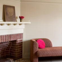 PINK VELVET PENNY ROUND CUSHION