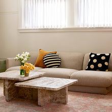 BLACK STRIPE VELVET ROUND CUSHION