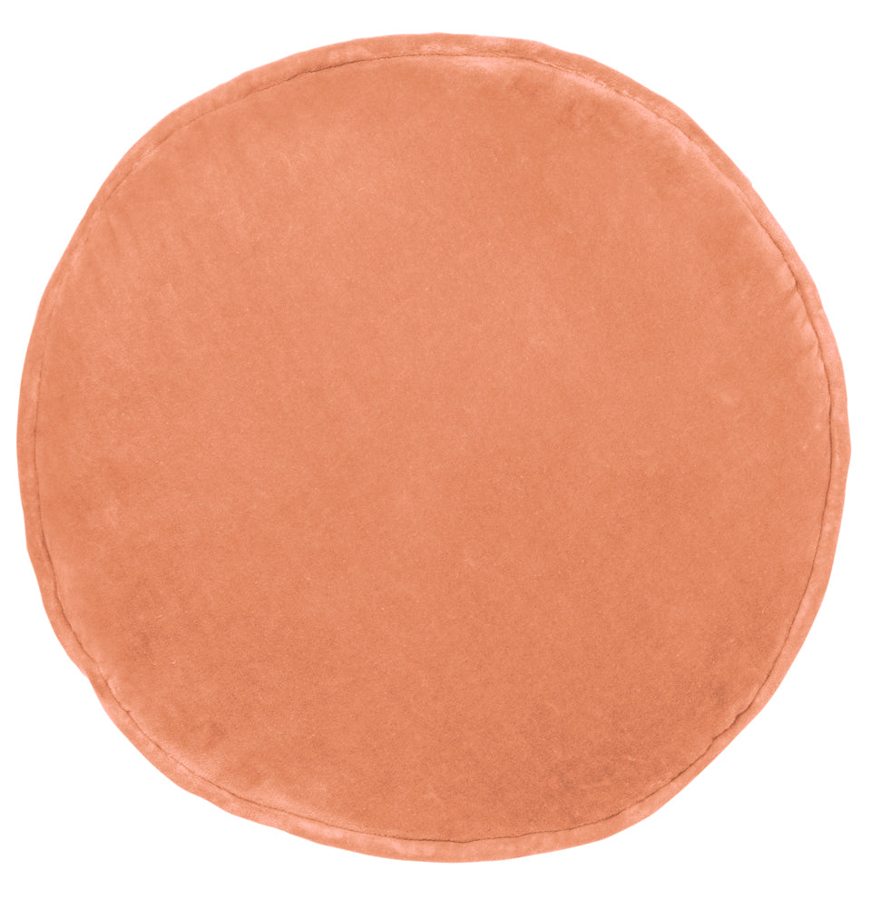 ROSE VELVET PENNY ROUND CUSHION