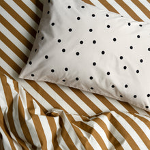 TOFFEE STRIPE COT FITTED SHEET