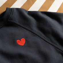 FRENCH NAVY HEART SHORT SLEEVE SWEATER