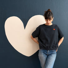 FRENCH NAVY HEART SHORT SLEEVE SWEATER