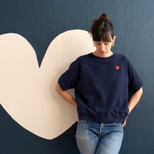 PRE ORDER CLASSIC NAVY HEART S/S SWEATER