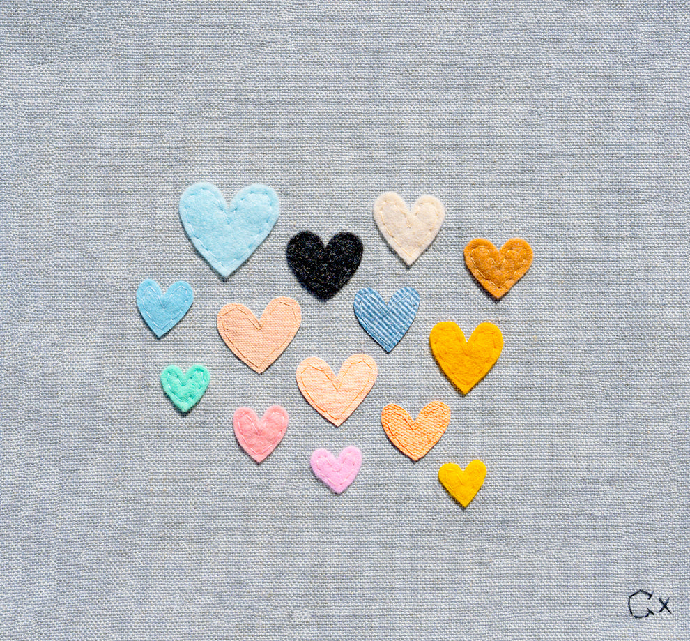 14 BLUE RAINBOW HEARTS