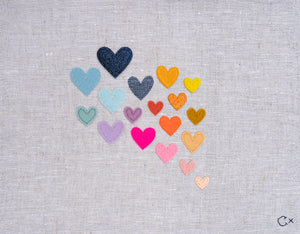 18 NATURAL RAINBOW HEARTS