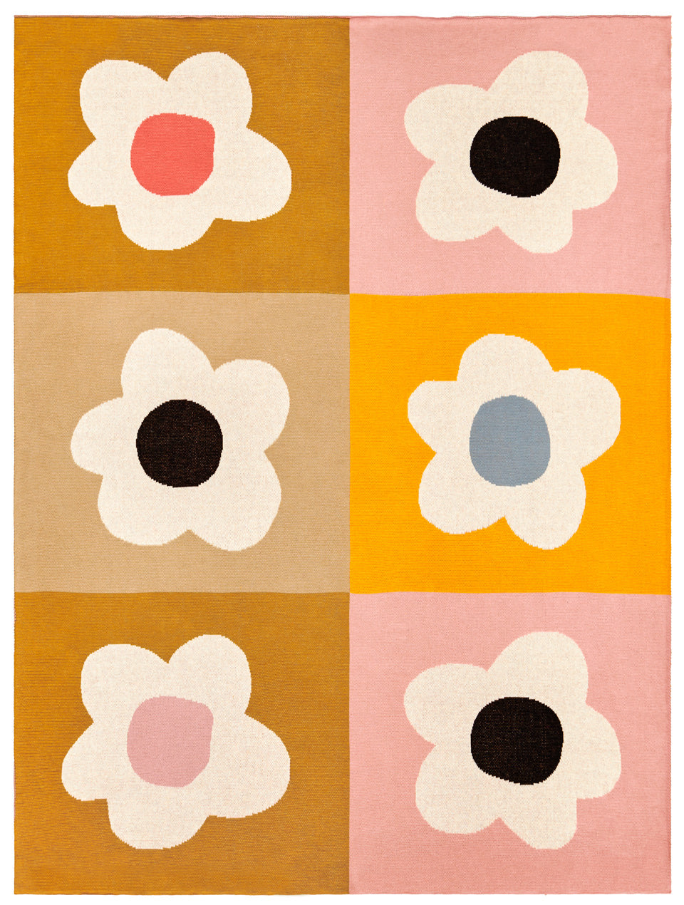 FLORAL BLOCK KNIT THROW BY CASTLE