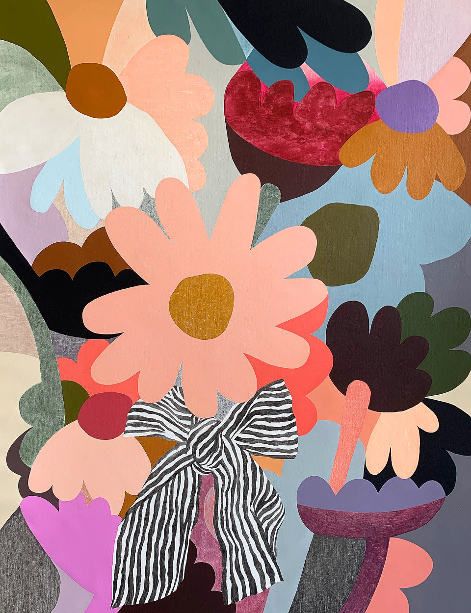 Big Posy 3 painting by Rachel Castle. 1100mm w x 1430mm h