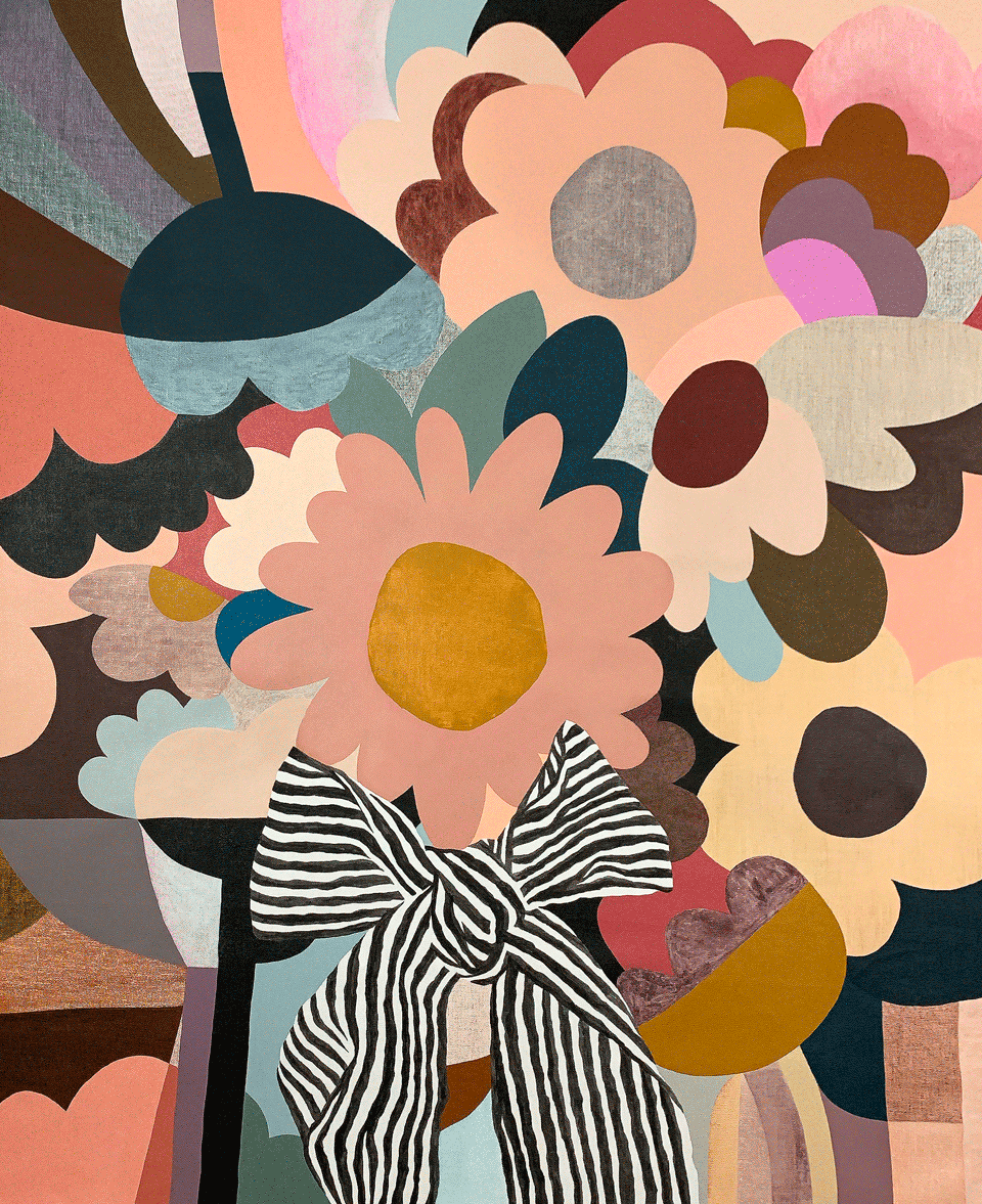 Big Posy 5 painting by Rachel Castle. 1200mm w x 1450mm h
