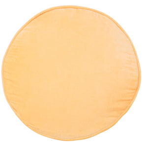 BANANA VELVET PENNY ROUND CUSHION BY CASTLE