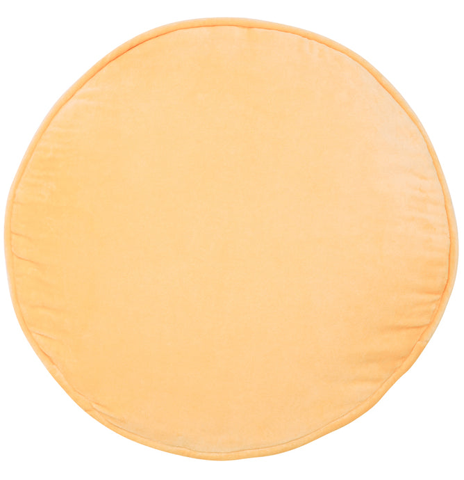 BANANA VELVET PENNY ROUND CUSHION BY CASTLE