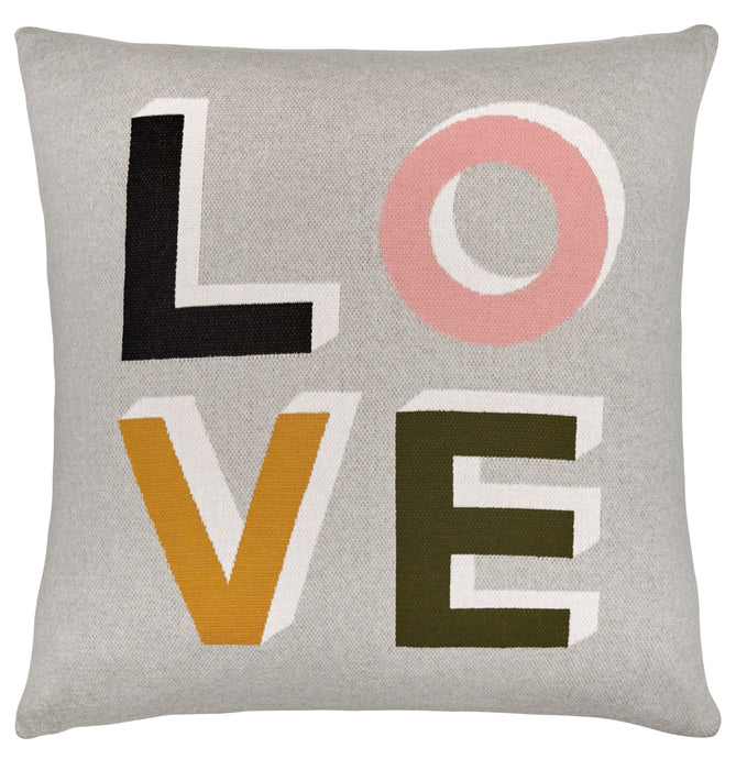 GREY LOVE EUROPEAN CUSHION COVER BY CASTLE