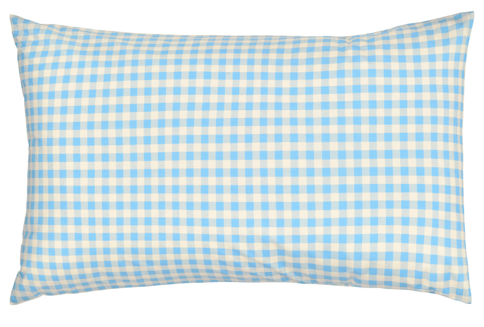 BABY BLUE GINGHAM PILLOWCASE BY CASTLE