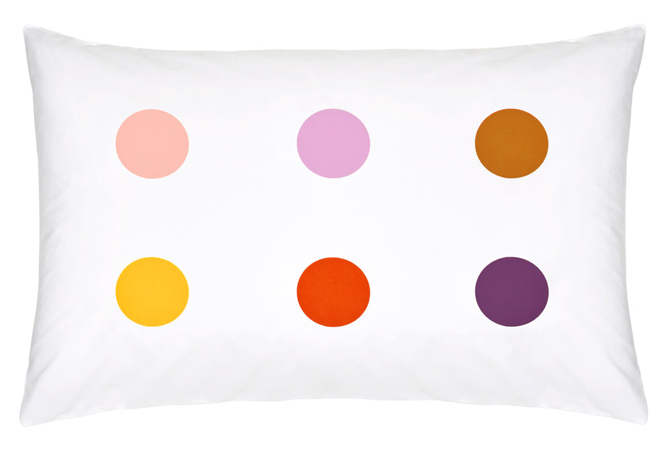 6 COLOUR SPOT PILLOWCASE BY CASTLE