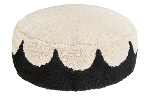 BLACK SCALLOP FLOOR CUSHION BY CASTLE