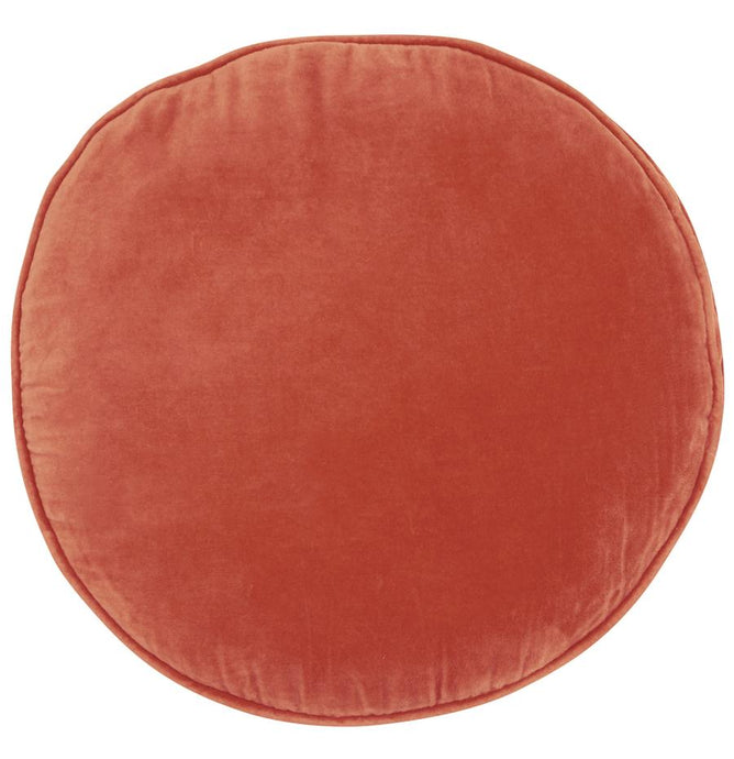 CLAY VELVET PENNY ROUND CUSHION BY CASTLE