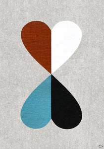 COUPLE OF HEARTS ART TEATOWEL BY CASTLE
