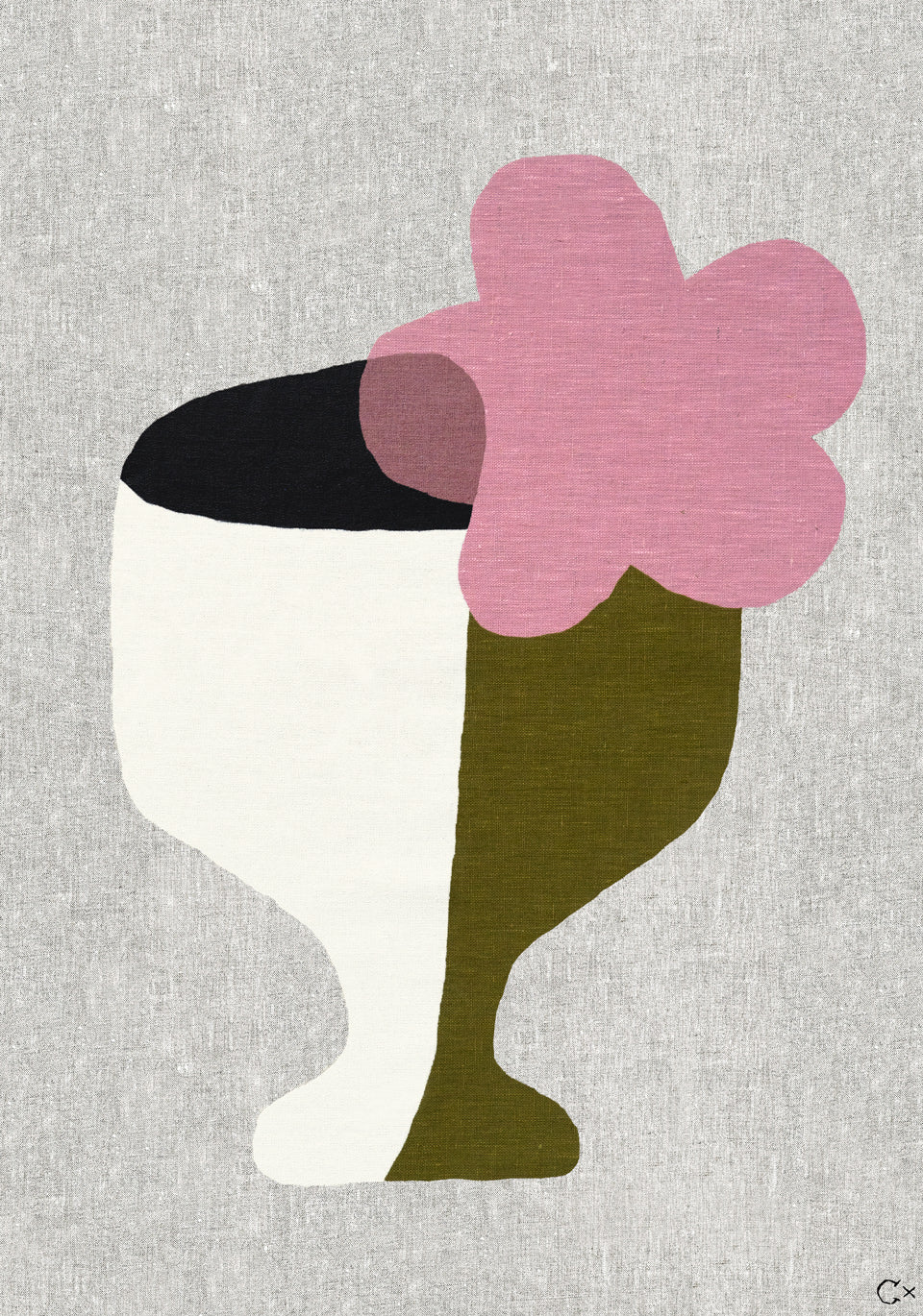 FLORAL CUP ART TEATOWEL BY CASTLE