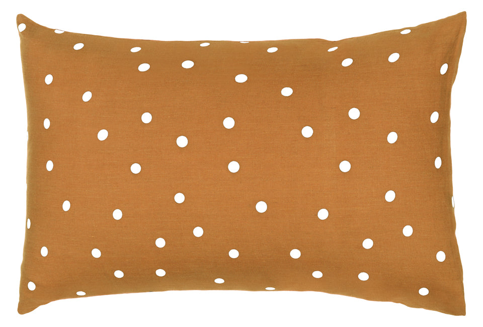 BUTTERSCOTCH LINEN SPOT PILLOWCASE BY CASTLE