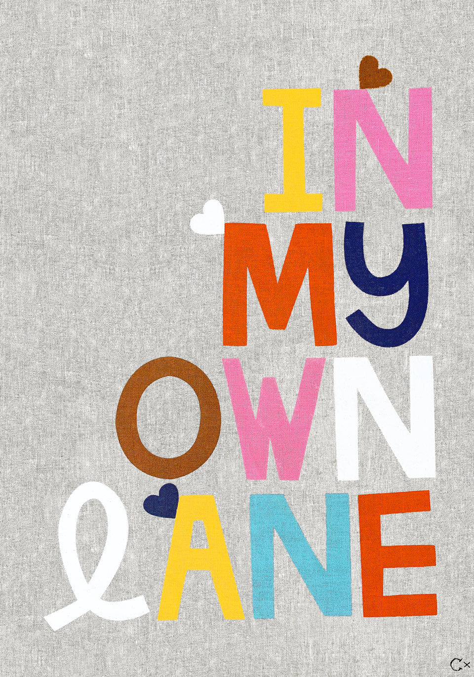 IN MY OWN LANE ART TEATOWEL BY CASTLE