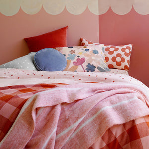 GREY LINEN SPOT PILLOWCASE