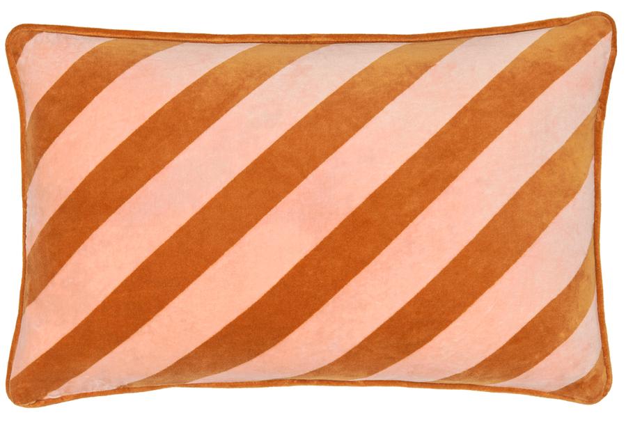 PINK STRIPE LUMBAR CUSHION BY CASTLE