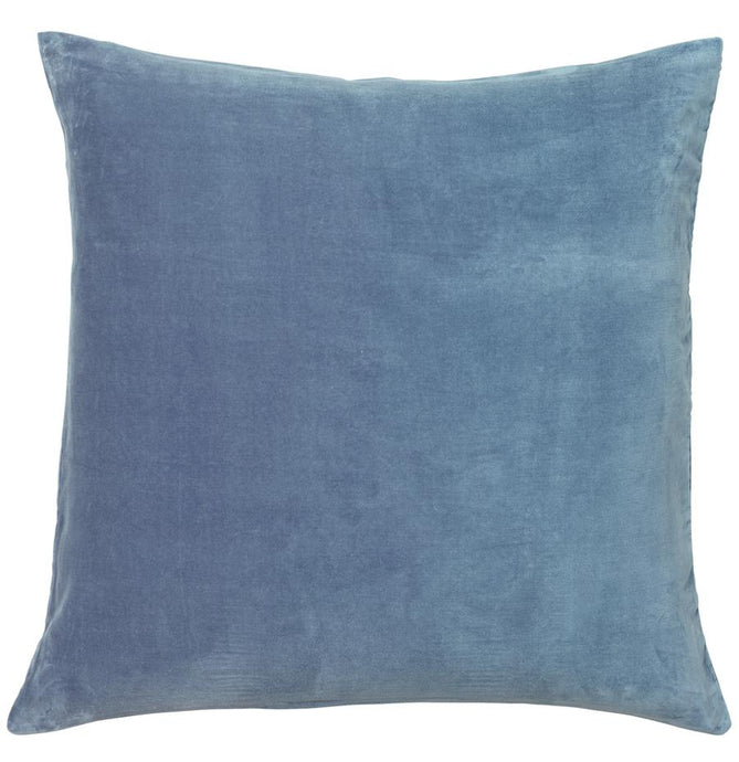 DUSTY BLUE VELVET EUROPEAN PILLOWCASE BY CASTLE