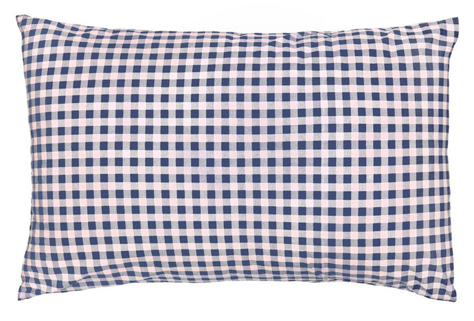 NAVY GINGHAM PILLOWCASE BY CASTLE