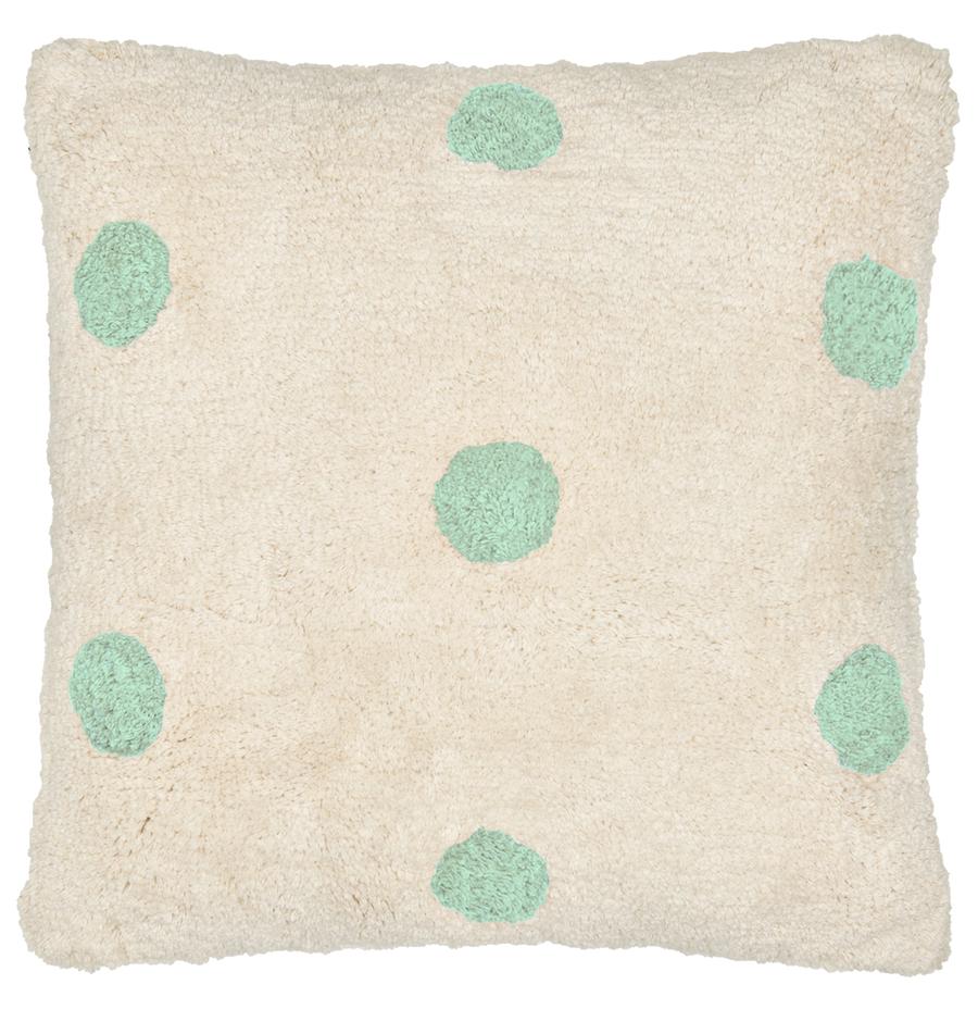 GREEN SPOT SHAG CUSHION BY CASTLE