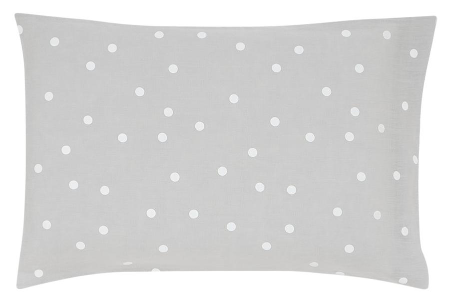 GREY LINEN SPOT PILLOWCASE BY CASTLE