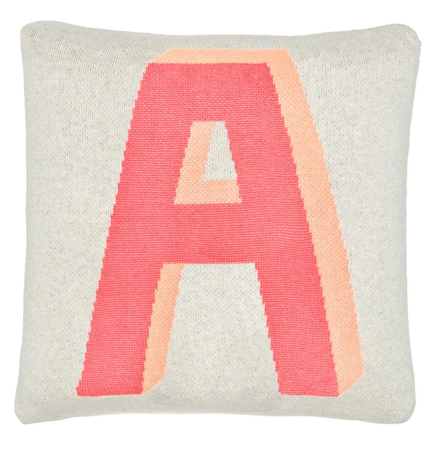 LETTER A MINI KNIT CUSHION BY CASTLE