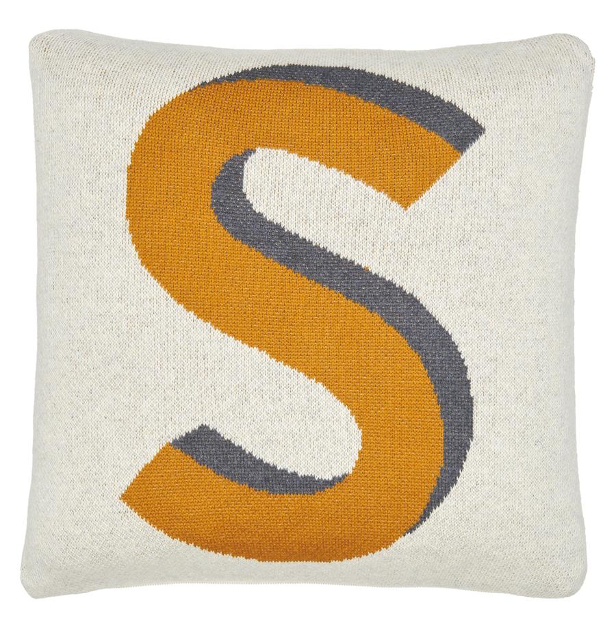 LETTER S MINI KNIT CUSHION BY CASTLE