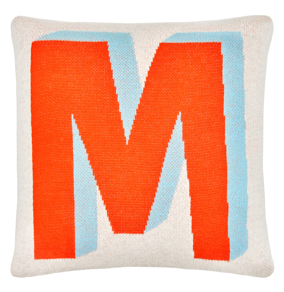 LETTER M MINI KNIT CUSHION BY CASTLE