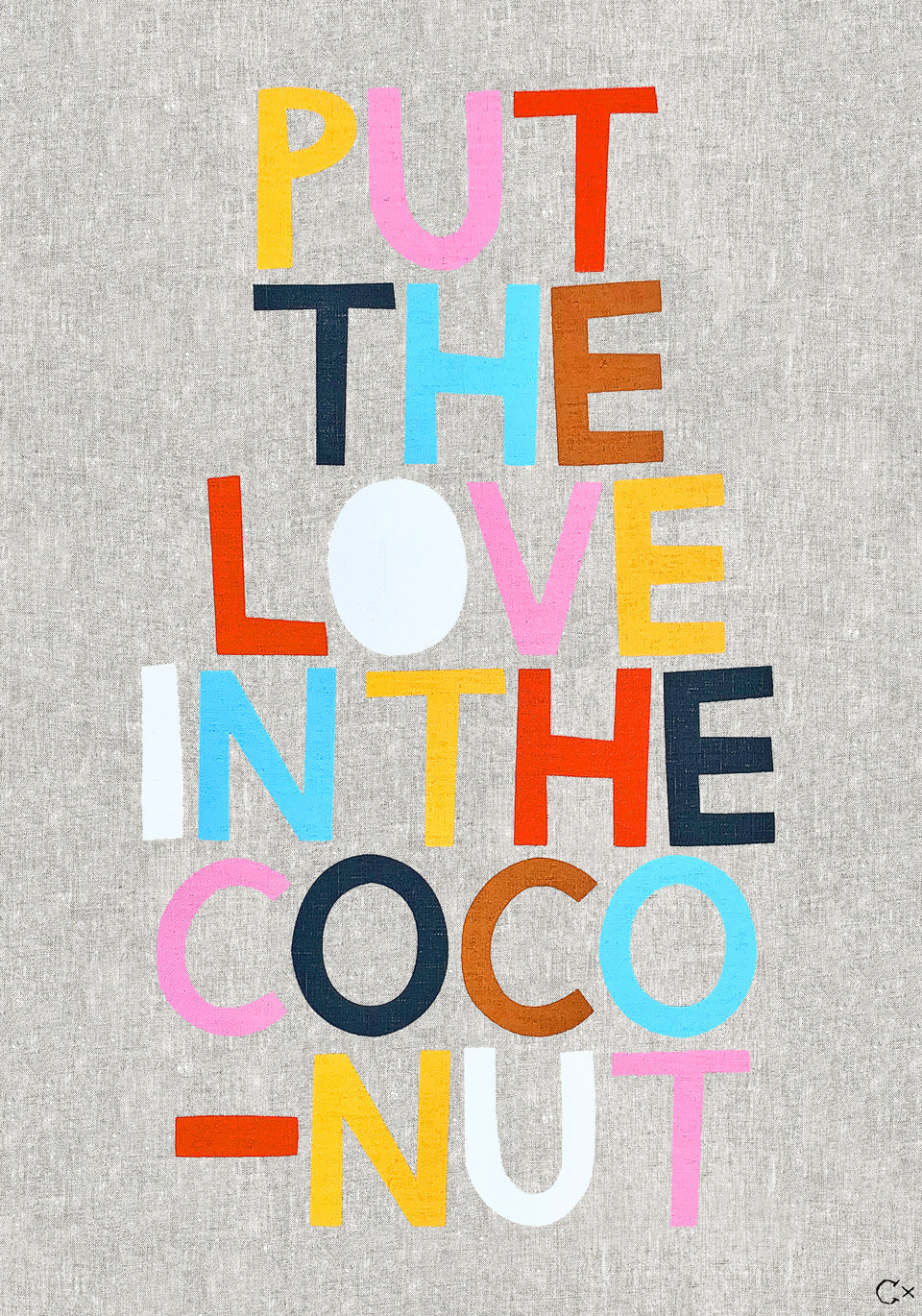 LOVE IN THE COCONUT ART TEATOWEL BY CASTLE