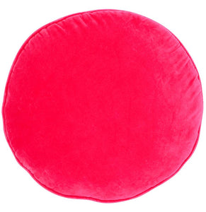 PINK VELVET PENNY ROUND CUSHION BY CASTLE