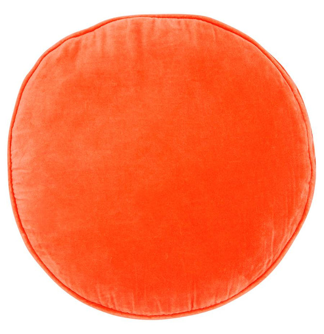 WATERMELON VELVET PENNY ROUND CUSHION BY CASTLE