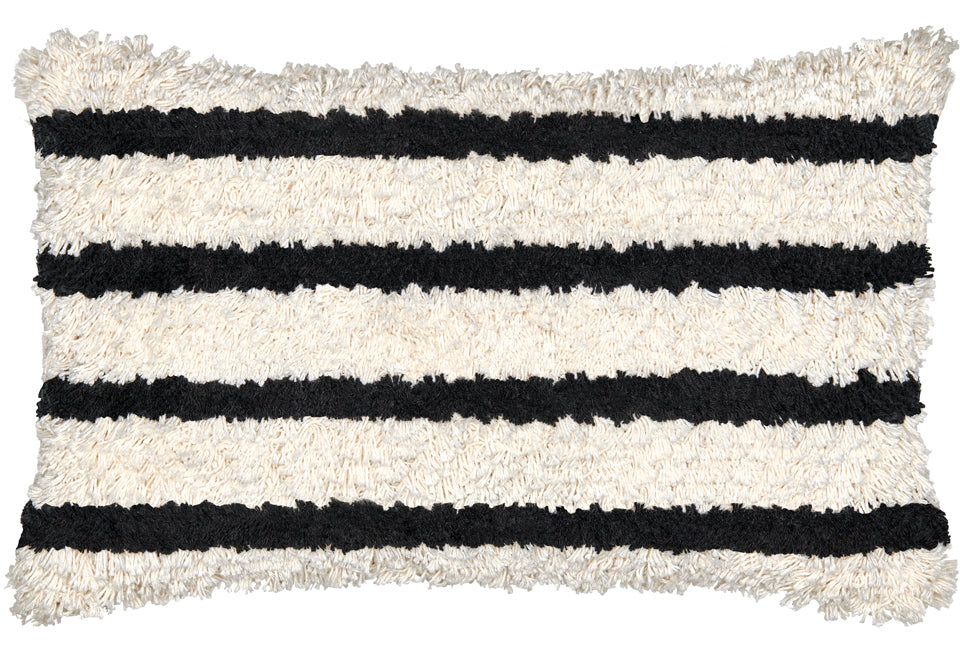PINSTRIPE SHAG LUMBAR CUSHION BY CASTLE